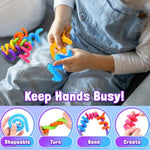 Sensory Fidget Toys For Kids: 6 Pack Textured Silicone Fidget Stick For Stress Anxiety Autistic Adhd, Quiet Desk Fidgets For Classroom, Travel Classroom Must Haves, Stocking Stuffers Gifts