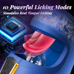 Male Masturbator - 10 Thrusting & Licking Stroker with Tongue, Blue