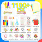 Kids' Craft Supplies Kit with 1100+ Pieces and Storage Box