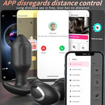 4pcs Anal Plug Training Set with APP Vibrating Plug & 3 Silicone Butt Plug