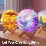 DIY 3D Moon Night Light Painting Kit, Galaxy Lamp Arts & Crafts for Kids