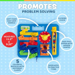 Busy Board - Montessori Learning Toy For Toddlers Kids Road Trip Activities - Foam Sensory Board - Develop Fine Motor Skills - Blue