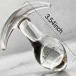 Glass Anal Plug For Comfortable Long-Term Wear Butt Plug With Curved Based Tapered Prostate Massager Sex Toy With Long Stem For Men Women Masturbation