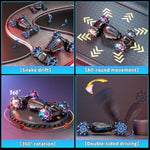 Remote Control Car, 2.4Ghz 4Wd Gesture Sensing Rc Stunt Car, Drift Hand Controlled Twist Cars With Light & Music, Cool Birthday Gifts For Kids Boys Toy Age 6 7 8 9 10 11 12 Years Old(Blue)