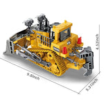 Rc Bulldozer Toys For Boys,Construction Remote Control Bulldozer With Metal Bulldozing Shovel Lights/Sounds For Kids Boys