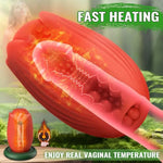 4 In 1 Male Masturbators Sex Toys For Men-Male Vibrator With Heating Rod & Realistic Fleshy Touch & 6 Vibration Modes Male Strokers Penis Masturbator Vibrating Pocket Pussy For Men