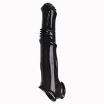 Huge Monster Penis Sleeve Male Penis Extender Sleeve With Cock Ring, Realistic Penis Enlarger Sleeve With 2.75" Extended Solid, Penis Extension Sleeve Adult Sex Toy Men Sex Tools (Black-L)