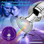 Anal Vibrator Sex Toys Buttplug,With App Remote 10 Vibrating Modes Progressive Threaded Vibrating Butt Plugs Dildo Flashing Lights Base Trainers For Men And Women Prostate Massager