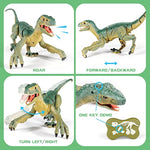 Remote Control Dinosaur Toys For Kids - Build A Big Walking Velociraptor Dino With Light And Sound, Birthday Gift Ideas For Boys And Girls 3-5 5-7 8-12 Year Old