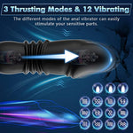Thrusting Anal Vibrator Prostate Massager - Dual Cock Ring Anal Toy Butt Plug With 3 Thrust & 12 Vibration Modes, Remote Control Anal Male Adult Sex Toys P Sport Massager For Men Couples Waterproof
