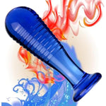 Glass Butt Plug,Glass Dildo Crystal Pleasure Wand Butt Plugs Prostate Massager Crystal Anal Plug Trainer Sex Toy Anal Trainer Prostate Massager Crystal G-Spot Dildo For Men Women(Blue)