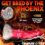 Resurrector Phoenix Squirting Silicone Dildo For Men, Women & Couples. Fantasy Creature. Strong Suction Cup Base & Stimulating Textures, 2 Pieces, Red & White.