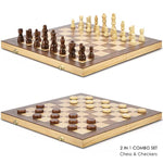 15'' Magnetic Wooden Chess & Checkers Game Set -2 Extra Queens -24 Cherkers Pieces - Chessmen Storage Slots, Beginner Chess Set For Kids And Adults, Classic 2 In 1 Board Games