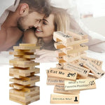 Adult Jenga Game Naughty,Sex Games For Couples,With 48 Risky Pleasure Challenges,Date Night Ideas For Adults,Valentine Tumbling Tower Stacking Blocks Games,Jenga Game For Adults