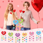 24 Sets Valentine's Day Christian Heart Craft Kits for Kids, DIY Classroom Activity