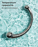 Curve Double Ended Prostate Massager Stainless Steel Dildo G Spot Wand Massage Stick Pure Metal Penis P-Spot Stimulator Anal Plug Dildo Sex Toy for Women Men
