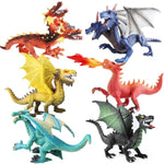 Dragon Toy Figures - Ancient Flying Dragon Figurines, Mythical Action Figure Kid Toys, Girls And Boys Ages 3 And Above, Pack Of 6