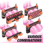 Cbt Bdsm Testicle Clamp And Compression Device With Weight Suspension Function – Red And Black Set – Erotic Toy For Men