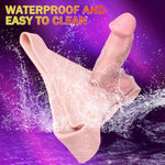 Harness Strap-On Dildo, Realistic Penis Sleeve Extender Cock Sleeves, Silicone Wearable Dildo Pants Anal G-Spot Stimulator Sex Toys Strap On For Men Gay Lesbian Couples
