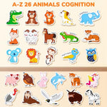 Wooden Magnets For Kids – 26 Cute A-Z Animals Fridge Magnets For Toddlers, Large Magnetic Animal Refrigerator Toys, Fun Educational Learning Gifts For Toddlers 2 3 4 5 Years Old