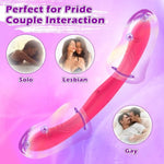 Strapless Strap On Dildo Harness Lesbian Sex Toys, App Remote Control Double-Ended Dildos Vibrator For Men And Women, Vaginal Anal Sex Stimulator Adults Toys With 9 Vibration Modes, Pink