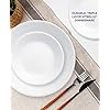 Vitrelle 18-Piece Service for 6 Dinnerware Set, Triple Layer Glass and Chip Resistant, Lightweight Round Plates and Bowls Set, Winter Frost White