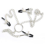 Three Nipple Clamps Clit Clamps Set With Metal Chains Three Nipple Clamps
