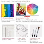 2 Pack Paint And Sip Canvas Painting Kit Pre Drawn Canvas For Painting For Adults Stretched Canvas Couples Games Date Night Pour Wine Couple Paint Party Supplies Favor