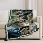 Crocodile Blanket Alligator Animal Throw Blankets Gifts For Girls Boys Kids Crocodile Lover Soft Cozy Fleece Plush For Couch Sofa Bed 50"X40"