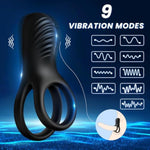 Vibrating Cock Ring With Clitoral Stimulator, Silicone Penis Ring Vibrator With 9 Vibration Modes, Rechargeable Adult Sex Toys & Games, Clit Vibrators For Men, Women, Couples, Black