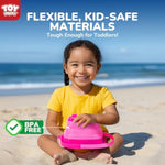 23 Pcs Unicorn Beach Toys For Kids Ages 4-8 Collapsible Sand Toys With Silicone Bucket Shovels & Sand Castle Building Kit Molds, Sandbox Toy For Travel, Beach Party, Fishing, Summer Toys