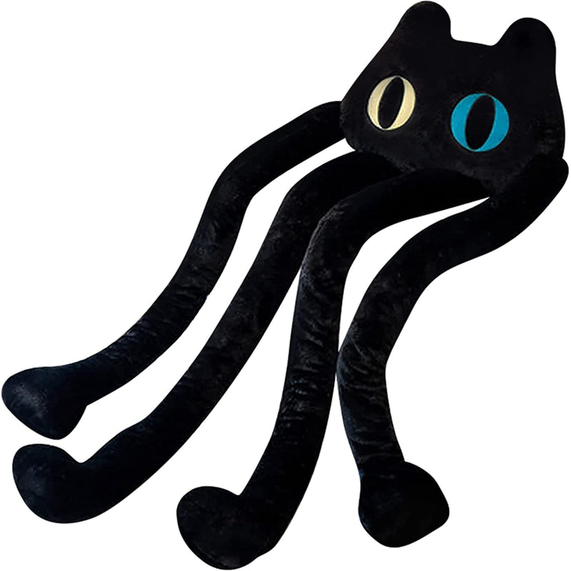 Long Cat Plush Pillow, 39" Cute Black Cat Stuffed Animals Kawaii Soft Plush