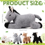 5 Pcs Donkey Stuffed Animals 18 Inches Large Stuffed Mommy Donkey With 4 Babies Burro Plush For Baby Shower Nurturing Plushie Toy Set For Kids Boys Girls Christmas Birthday Gifts