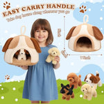 5 Pcs Dogs Stuffed Animals Set 4 Party Favors Small Plush Dog Toys With Soft Puppy House Adopt A Pet Gifts For Kids Adults Christmas Puppy Theme Birthday Supplies Decoration