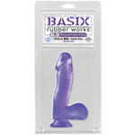Basix Rubber Works 6.5" Dong With Suction Cup, Purple