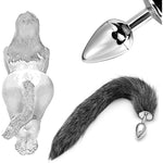 Fox Anal Plug Set Faux Anal Plug Stainless Steel With Fox Tail Fetish Fox Tail Butt Plug Erotic Buttplug Sexy Cosplay Anal Dildo Sex Toy Smooth Anus Toy Buttplug Anal Toy