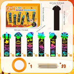 60 Pcs Fall Harvest Scratch Bookmarks for Kids, Thanksgiving Rainbow Art Craft Kit