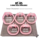 Chastity Device Ring | Cock Ring Just Compatible For | Only Ring |Adult Sex Toy |Replace Ring Fit For Ht-V5|2Key Included (Pink, 55)