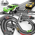 2 In 1 Slot Car Race Track Sets With 4 Slot Cars, 1:43 Electric Car Track For Boys, Dual Racing Game Lap Counter Circular Slope Track Sets, Birthday Gifts Toys For Boys Kids Ages 6 7 8 9 10 11 12