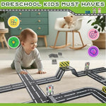 Magnetic Tiles Road Set, Magnet Tiles For Kids Ages 3-5 4-8 5-7, Magnetic Building Blocks Montessori Educational Stem Creativity Toys 3+ Year Old Boys & Girls Toddlers Kids Christmas Birthday Gifts