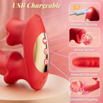 Womens Sex Toys Sucking Vibrators - Clitoral G Spot Tongue Vibrator With 3 * 10 Sucking Wiggling Vibrating Modes, Nipple Massager Anal Dildos Rose Vibrator Adult Sex Toys For Women Men Couples