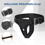 Harness Strap-On Dildos With 2 Silicone Dildos And 10 Strong Vibration Modes, Sex Toys With Adjustable Strap For Female Couple Lesbian, Anal G-Spot Stimulation Realistic Dildo, Black