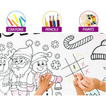 82 x 54 Inch Christmas Giant Coloring Tablecloth, Reusable Holiday Poster for Kids