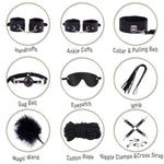 Sex Bondage Bdsm Kit Restraints Sex Toys, Anal Butt Plug Toys And Adjustable Handcuffs Collar Ankle Cuff Blindfold, Sex Things For Couples Kinky And Couple