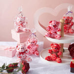 24 Pcs Valentines Day Plush Bear With Gift Bag Mini Stuffed Bears With Heart Pattern Mini Stuffed Animal For Valentine'S Day Gifts Birthday School Graduation Party Favor, 4 Inch, Red Pink White