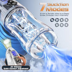 Automatic Male Masturbator Male Sex Toy, Penis Stroker With 10 Vibrating & 7 Sucking & Sexy Moaning & Full Transparent Design, Pocket Pussy Stroker With 3D Textured Adult Sex Toys For Men Masturbation