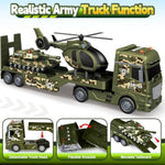 Toddler Boy Toys, 3 In 1 Large Army Truck Toy With Helicoper And Tank, Military Transport Truck Toy, Christmas Birthday Gifts For Kids 3 4 5 6 Years Old