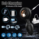 Silent Lock Stainless Steel Chastity Cage And Vibrating Anal Plug With Remote Control And 12 Vibration Modes