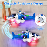 Helicopter Toy For Toddlers With Lights And Sounds, 360°Freedom And Operated Automatic Bump Autism Sensory Light Up Toys Airplane For Toddler Boy Toys 3 4 5 Year Old Up Boy Girl Birthday (Blue)