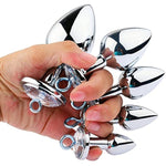 Pull-Ring Metal Backyard Anal Plug Sex Toys Alternative Toys Personal Sex Massager Silver